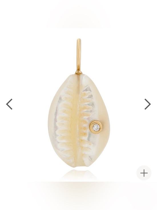 Maura Green Jewelry - EUC Maura Green Small Mother of Pearl & Diamond Cowrie Shell Charm 14k